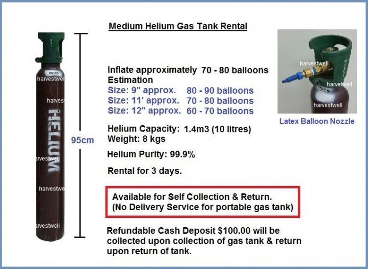 Medium Helium Gas Tank (10 Litres) Store Pickup